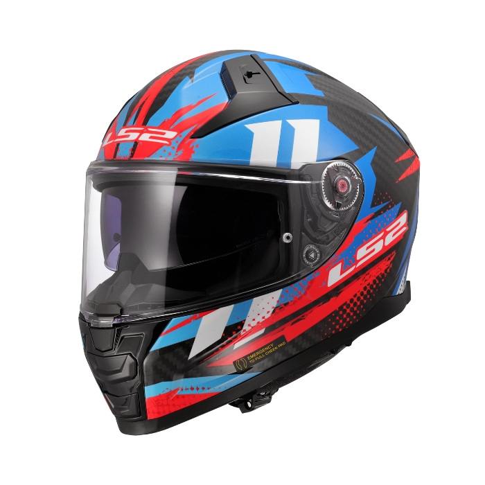 LS2 - FF811 Vector II Carbon ลาย Tantic Red Blue (Gloss) หมวกกันน็อคเต็มใบ ราคา 13,600 บาท*ส่งฟรี