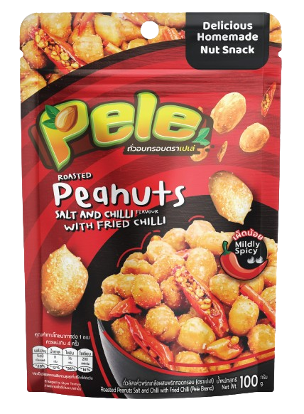 Big Pack Roasted Peanuts Salt and Chilli Flavour with Fried Chilli (Pele Brand) 450G ราคา 189 บาท*ส่งฟรี