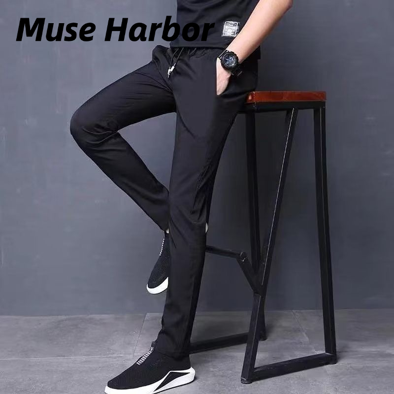 Muse Harbor กางเกงลำลองชายแมทช์ลุคง่ายรุ่นใหม่กางเกงลำลองแบบยืดตรงเรียบง่าย ราคา 110 บาท*ส่งฟรี