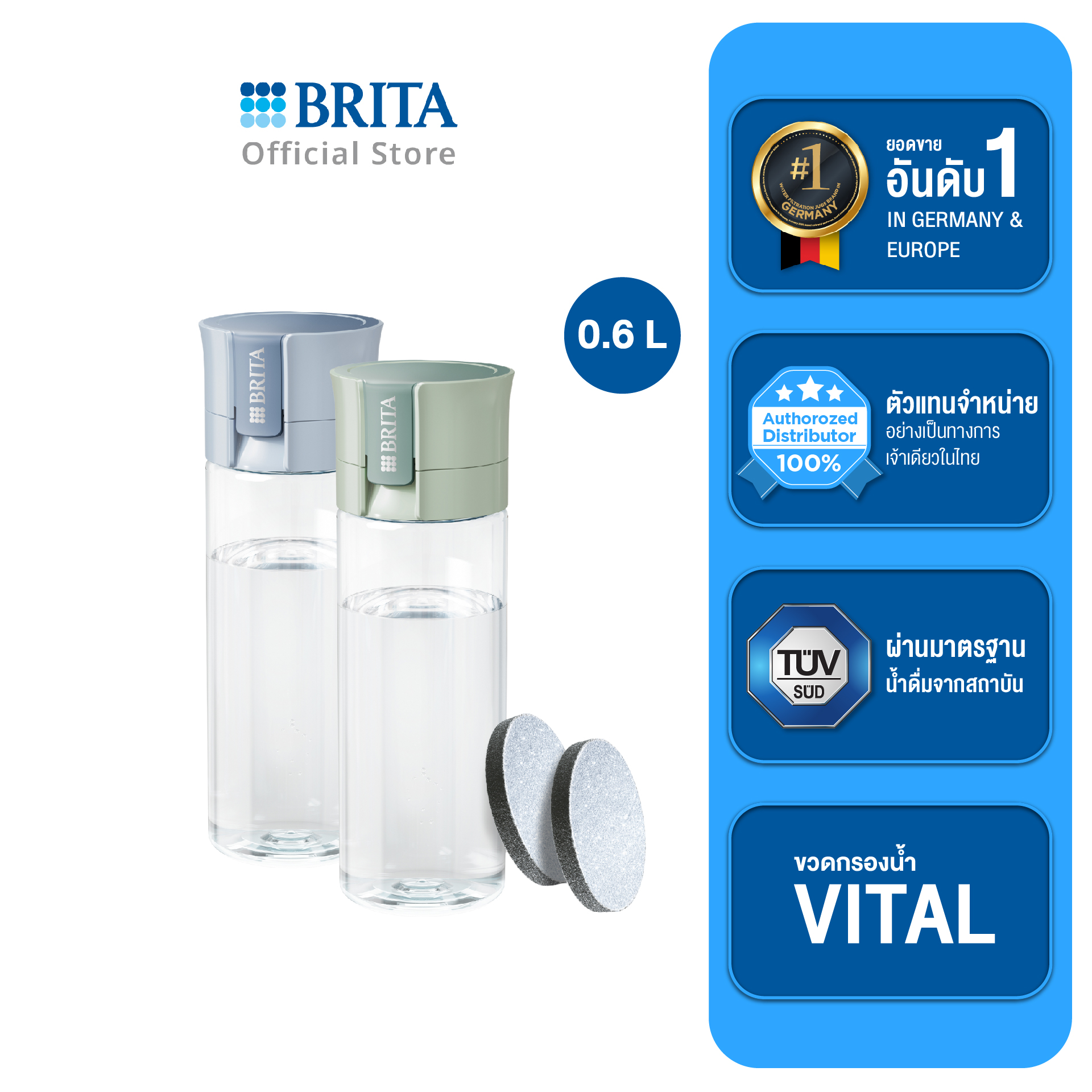 ขวดใสกรองน้ำ BRITA fill&go vital ราคา 790 บาท*ส่งฟรี