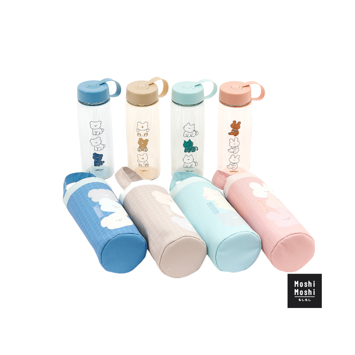 Moshi Moshi ชุดเซ็ทขวดน้ำพร้อมกระเป๋าอุณหภูมิ ลายน่ารัก ความจุ 575 ml. รุ่น 7100053053-53056 ราคา 79 บาท*ส่งฟรี