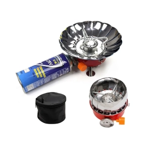 สินค้า พร้อมส่ง เตาแก๊สแบบพกพาเดินป่าแคมป์ปิ้ง พร้อมกระเป๋า Portable Windproof Camping Stove