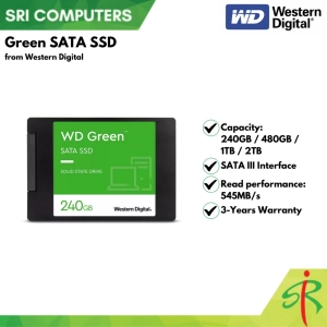 ภาพหน้าปกสินค้า【จัดส่งในพื้นที่】 Western Digital(เวสเทิร์นดิจิตอล) 120GB,240GB,480GB,1TB SSD (เอสเอสดี) WD GREEN SATA III 6Gb/s Warranty 3 ปี ซึ่งคุณอาจชอบราคาและรีวิวของสินค้านี้