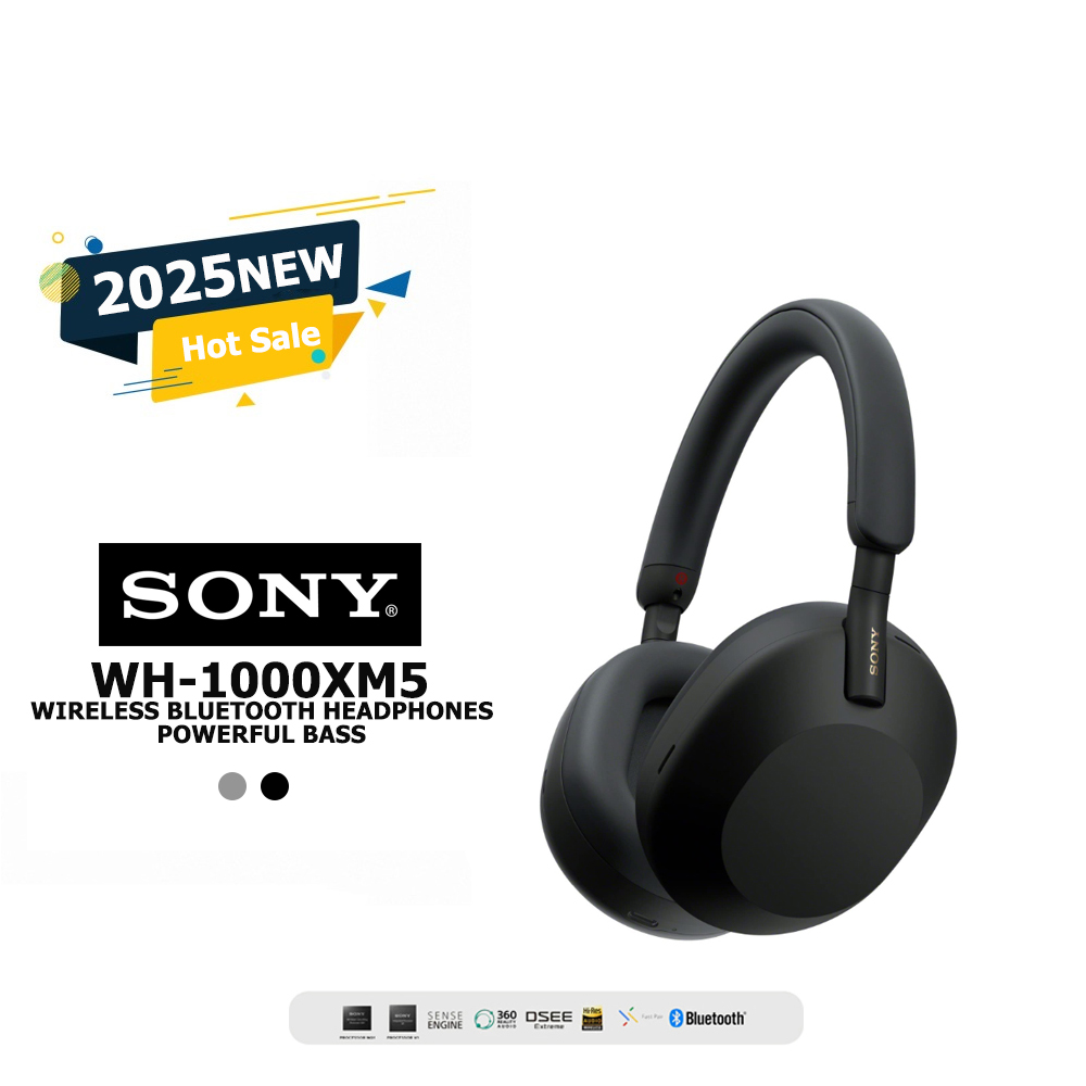 หูฟังบลูทูธ Sony WH-1000XM5 หูฟัง หูฟังไร้สายแท้ bluetooth headphones built-in microphone ราคา 379 บาท*ส่งฟรี