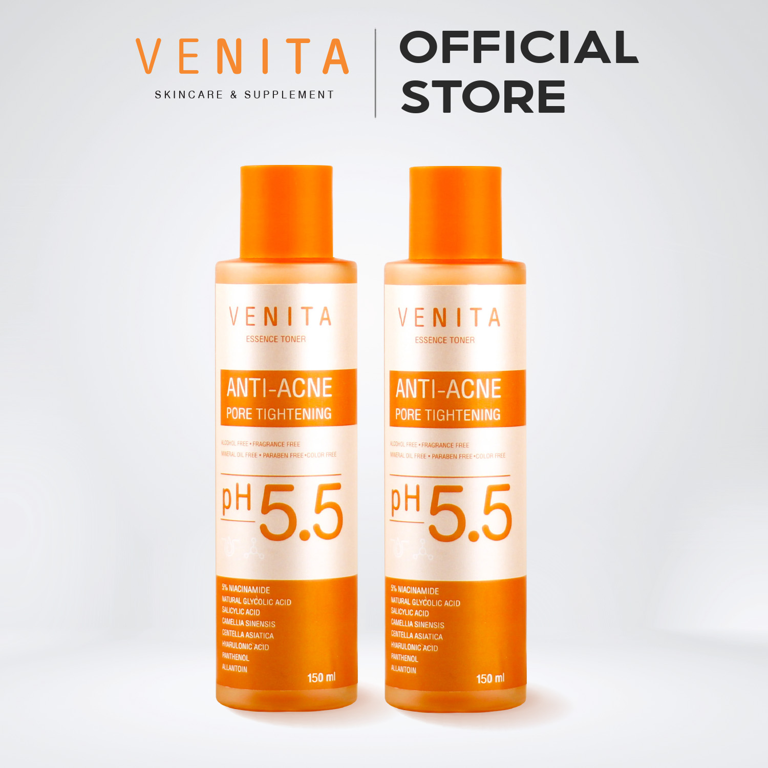 [2 ขวด ] เอสเซนส์โทนเนอร์ VENITA ANTI-ACNE PORE TIGHTENING ESSENCE TONER เวนิต้า แอนติ-แอคเน่ พอร์ไทเทนนิ่ง เอสเซนส์โทนเนอร์ 150 ML ราคา 211 บาท*ส่งฟรี