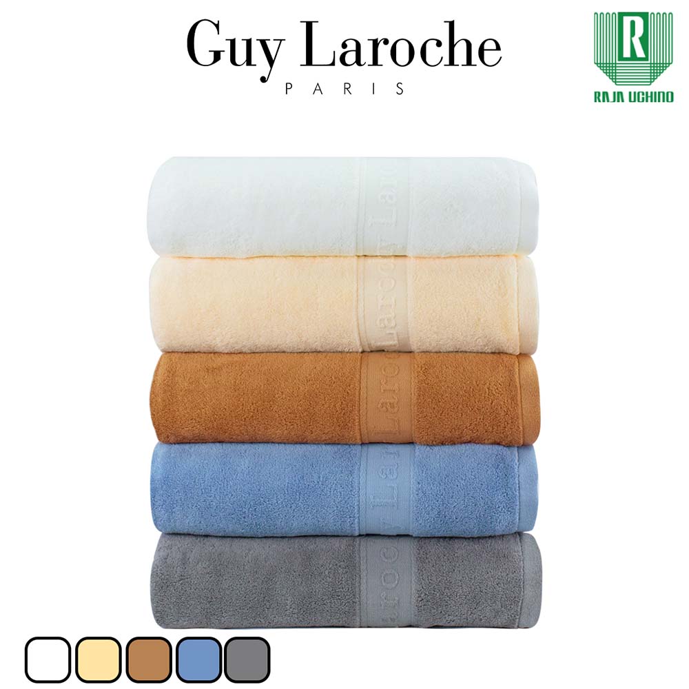 GUY LAROCHE Towel ผ้าขนหนูพรีเมี่ยม ผ้าเช็ดตัว ขนาด 70x140 cm. เช็ดผมขนาด 38x80 cm. คอตตอน100% แอนตี้แบคทีเรีย [ TGC202 ] ราคา 240 บาท*ส่งฟรี