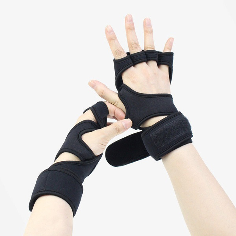 VBNFH สายคล้องคอ Gym ออกกำลังกายเพิ่ม Grip Brace ผ้าพันข้อมือการฝึกอบรมถุงมือถุงมือยกน้ำหนักมือสนับสนุนผ้าพันแผลถุงมือฟิตเนส