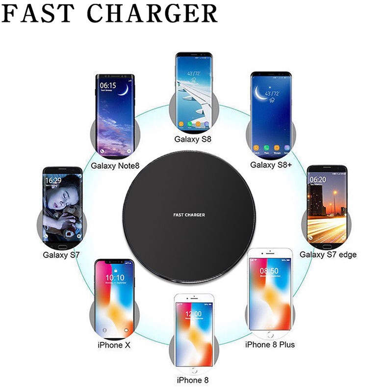 ไวเรสชาร์จเจอร์ Wireless Charger ของแท้ เครื่องชาร์จโทรศัพท์แบบไร้สายในตัว สำหรับ iphone8 iPhonex XR Max XS iphoe11 Samsung S8 Plus S7 Edge Huawei Mate20
