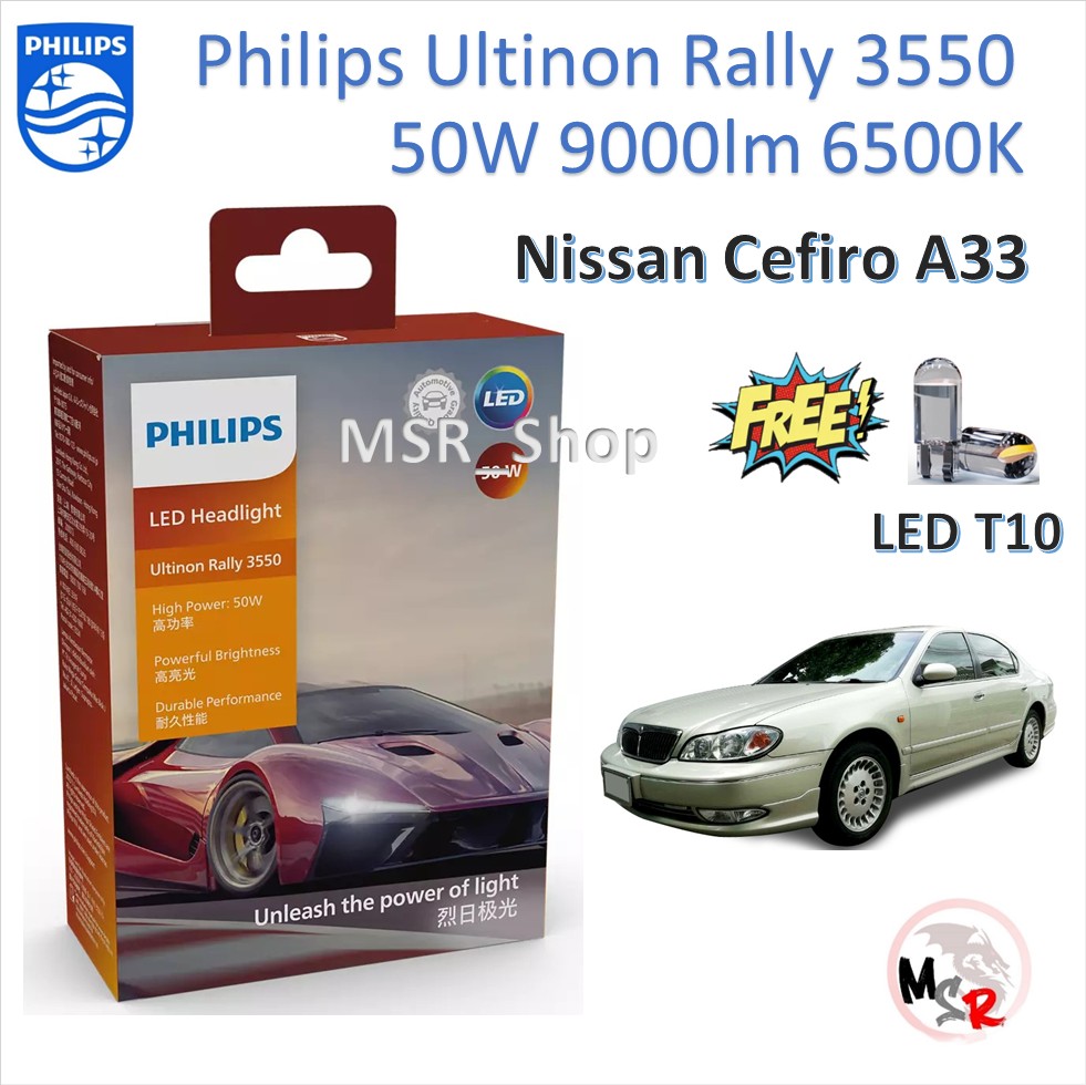Philips ultinon rally 3550 led 50W 4500lm/ Nissan Cefiro A33 1 year warranty free shipping ราคา 1,750 บาท*ส่งฟรี