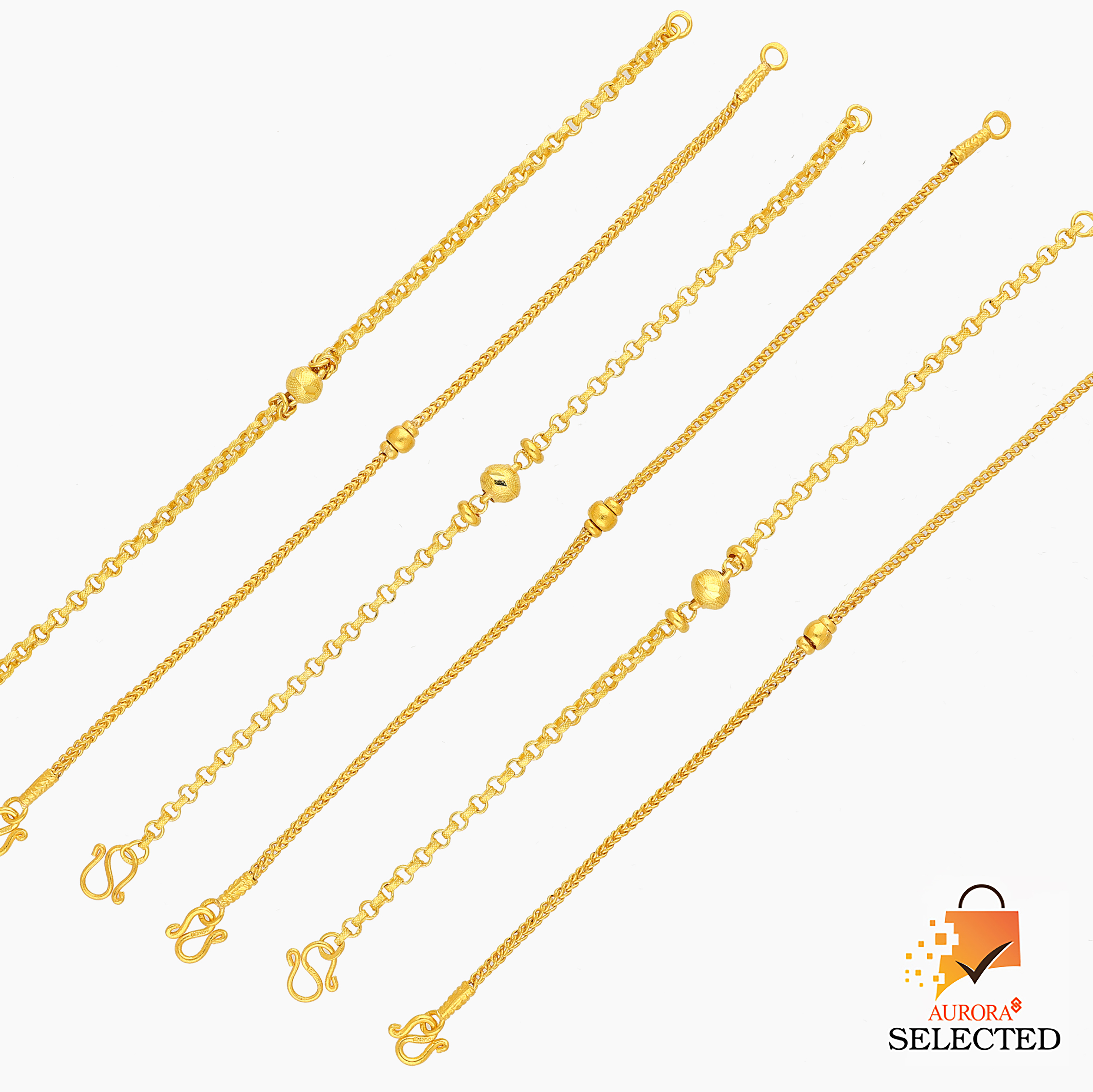 AURORA Selected สร้อยข้อมือ ทองแท้ 96.5% คละลาย ครึ่งสลึง ราคา 12,050 บาท*ส่งฟรี