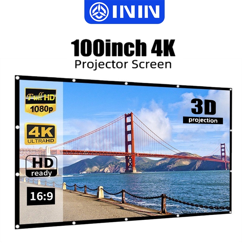 Mjy Portable Foldable Hd Projector Screen for Home Theater, Movie Projection, Indoor, Outdoor Projector Hd Screen ราคา 259 บาท*ส่งฟรี