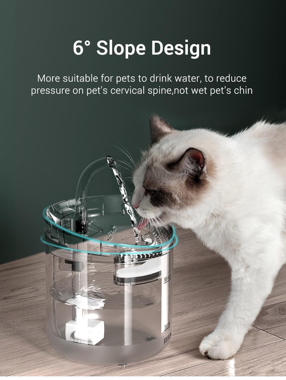 bộ lọc vòi nước rojeco 2l cho mèo máy uống nước cảm biến tự động cho mèo máy cấp nước cho thú cưng máy lọc nước cho thú cưng đài phun nước uống tự động cho mèo 13