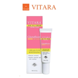 ภาพหน้าปกสินค้าVITARA AHA 10% CREAM PLUS GLUTATHIONE 20 g. ไวทาร่า เอเอชเอ ครีม กลูต้า เผยผิวขาว ลดเลือนฝ้า ที่เกี่ยวข้อง