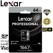 ภาพขนาดย่อของสินค้าLexar 64GB SDXC Professional 1667x (250MB/s)
