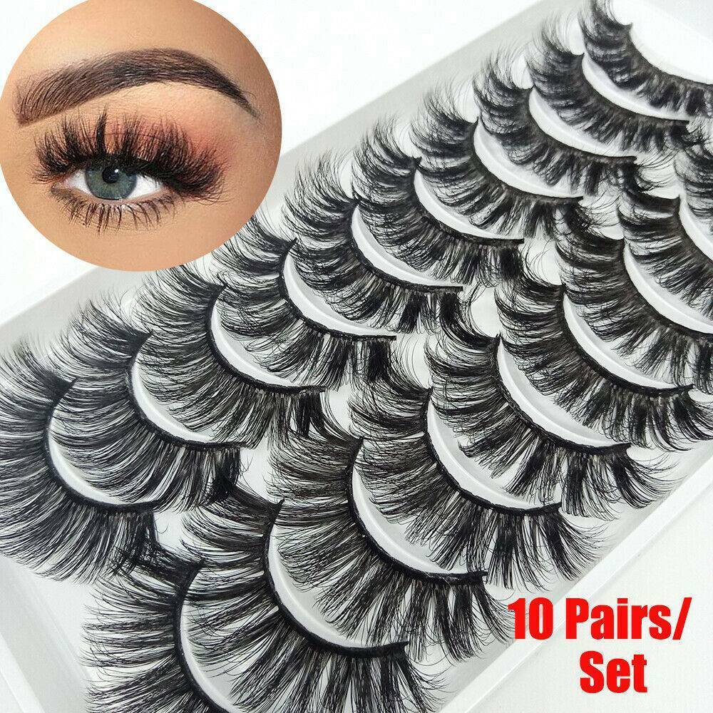 ALEXIS BAGS Woman Multilayered Effect Wispies Fluffy Handmade False Eyelashes Lash Extension Full Volume Thick 3D Mink Hair