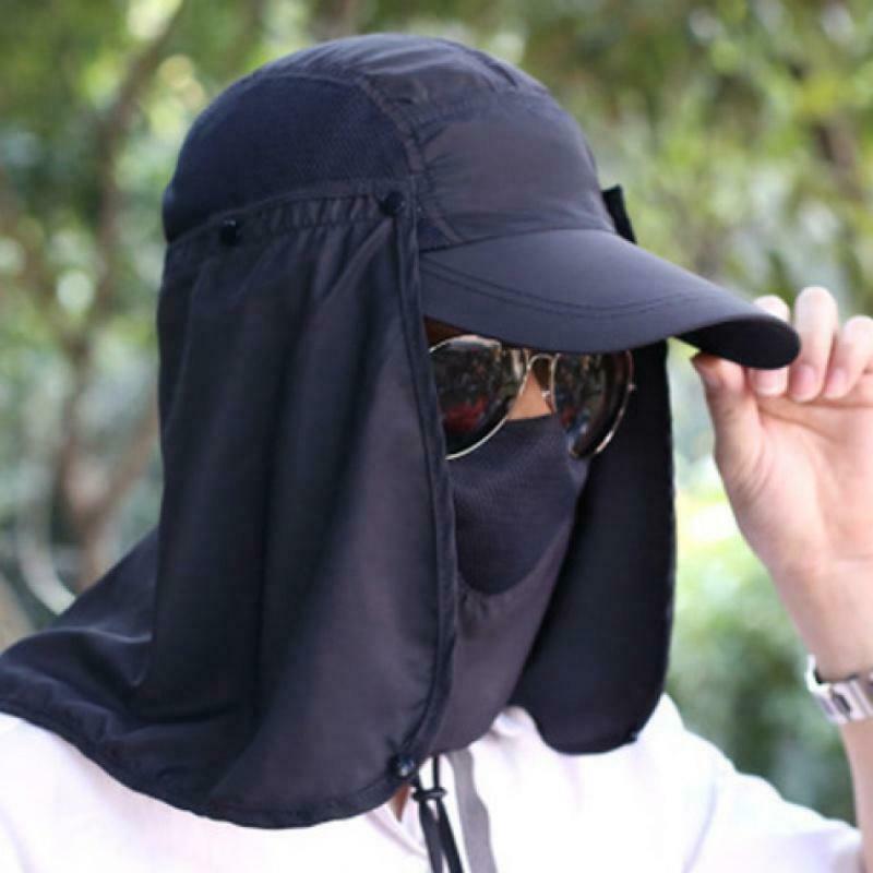 หมวกผ้ากันแดด หน้ากากบังแดดร้อน ระบายอากาศดี sunproof cover Cap ปิดหน้าถีงคอรอบ 360 สามารถถอดที่ปิดหน้าและปีกได้ UPF50+
