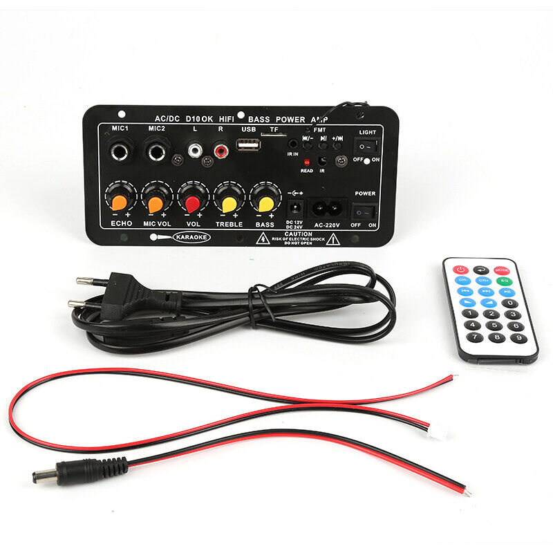 มุมมองเพิ่มเติมของสินค้า 【จุดในกรุงเทพฯ ส่งทันที】D10/D30 AC 220V 12v 24v แอมป์จิ๋ว 400Ｗ เครื่องขยายเสียงลำโพงสเตอริโอขยายเสียงดิจิตอล 8-12นิ้ว Board ซับวูฟเฟอร์ รองรับ USB TF Remote Control