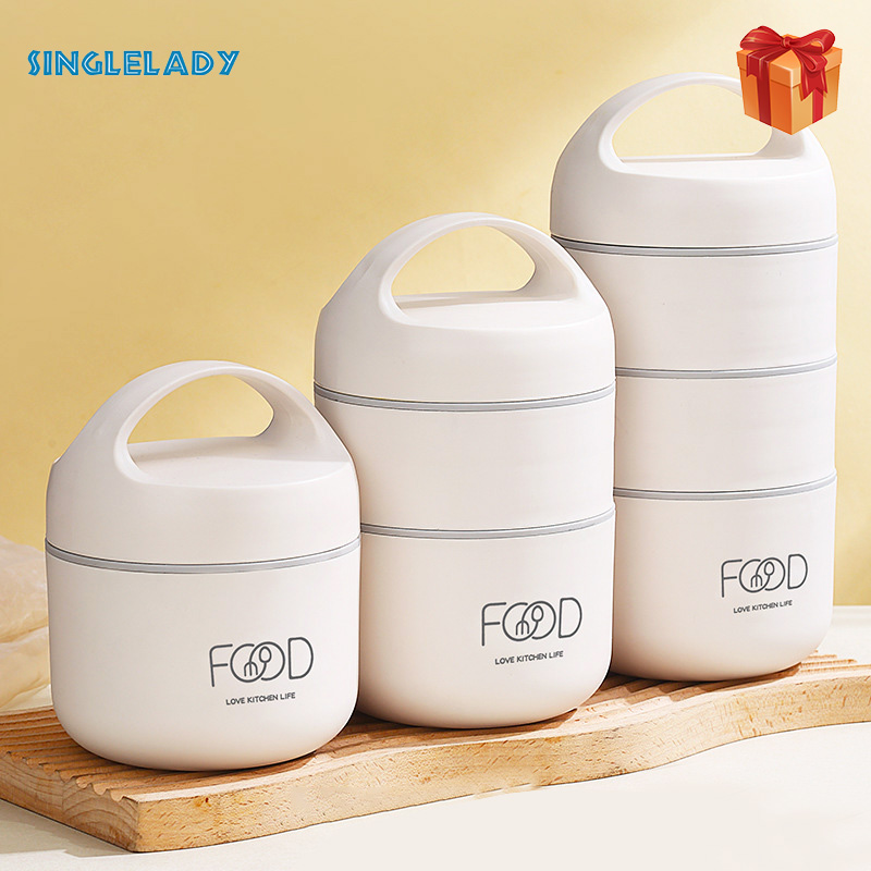 Stainless steel portable packed lunch box, insulated office worker soup cup breakfast box, take away ราคา 159 บาท*ส่งฟรี