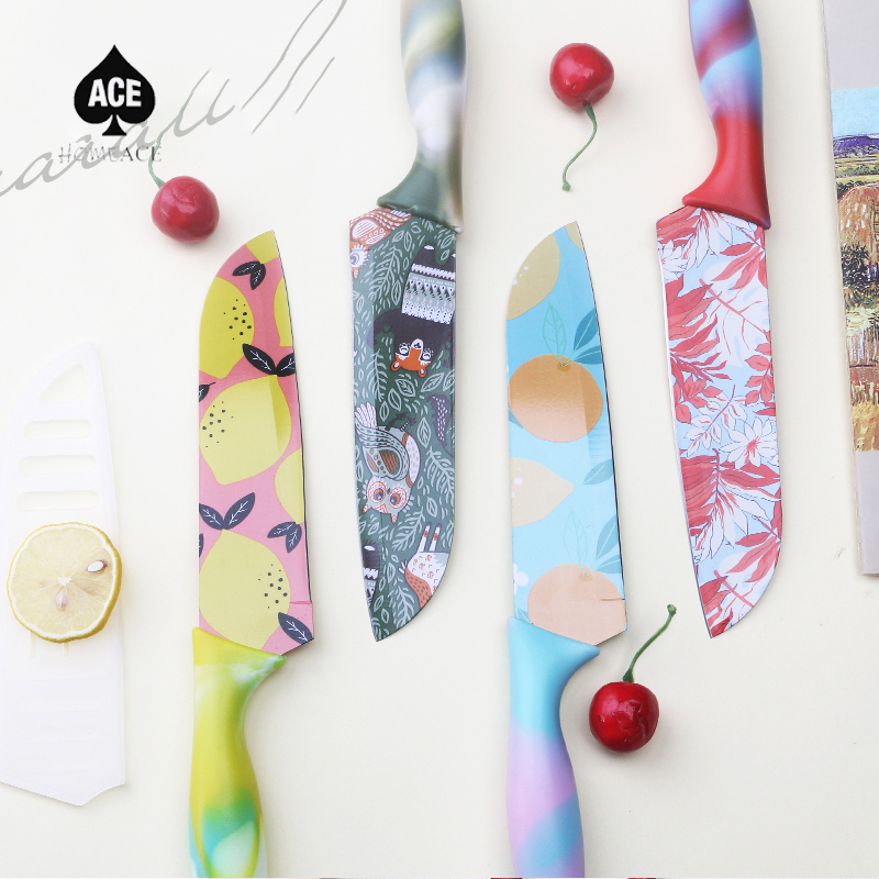 Home Ace.มีดทำครัว มีดเคลือบ มีดสแตนเลส สีพาสเทล มีดปอกผลไม้ มีดหั่น ราคา 72 บาท*ส่งฟรี