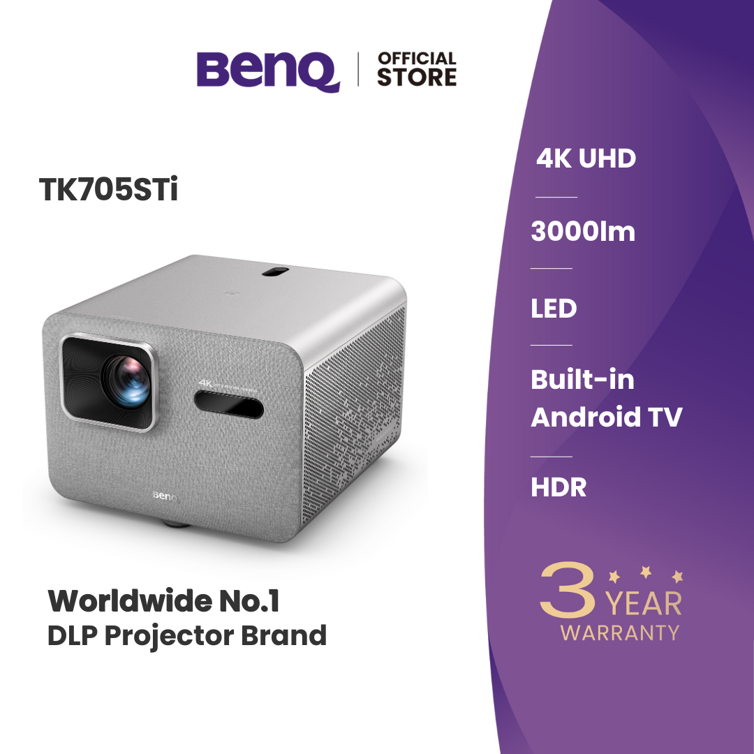 Benq Tk705Sti 4K 3000Lm Hdr Short Throw Projector with Built-In Google Tv (Home Entertainment Projector) ราคา 54,990 บาท*ส่งฟรี