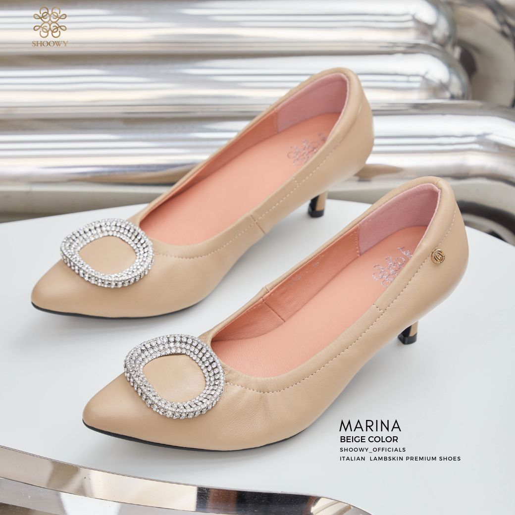 Shoowy Sheepskin Shoes, Model Marina Beige Color (Beige Color) ราคา 2,890 บาท*ส่งฟรี