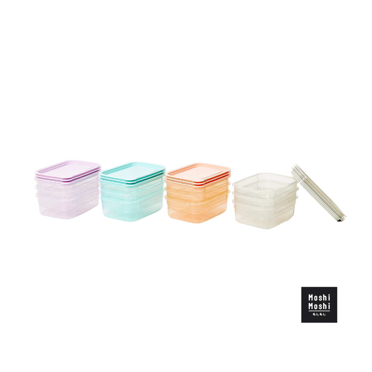 Moshi Moshi ชุดกล่องอาหาร กล่องข้าว 1 ชุด 3 กล่อง ขนาด 300 ml. และ 600 ml. รุ่น 7100049930-49937 ราคา 55 บาท*ส่งฟรี