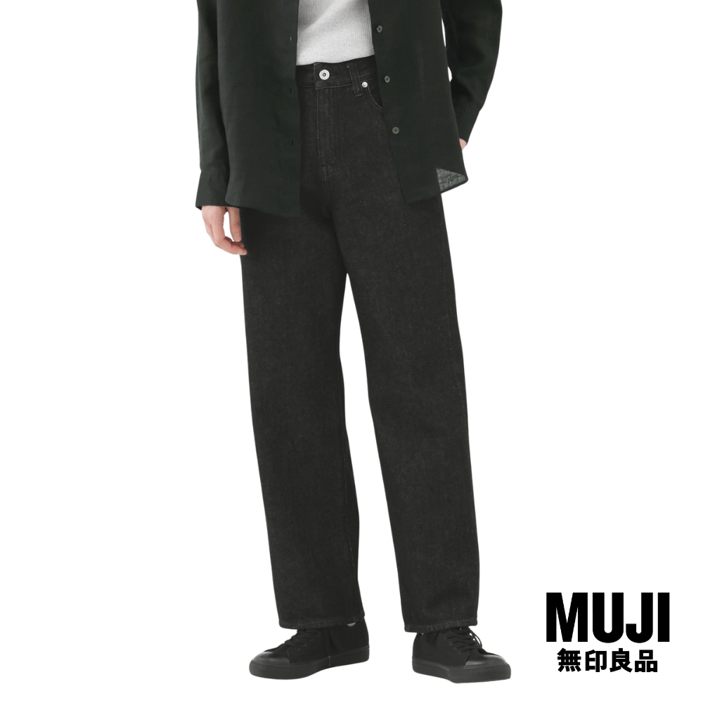 มูจิ กางเกงขายาวเดนิมผสมใยนุ่น ผู้หญิง - MUJI Women's Kapok Blend Denim Straight Pants Black (73.5Cm) รุ่น BE1TSA5S ราคา 690 บาท*ส่งฟรี