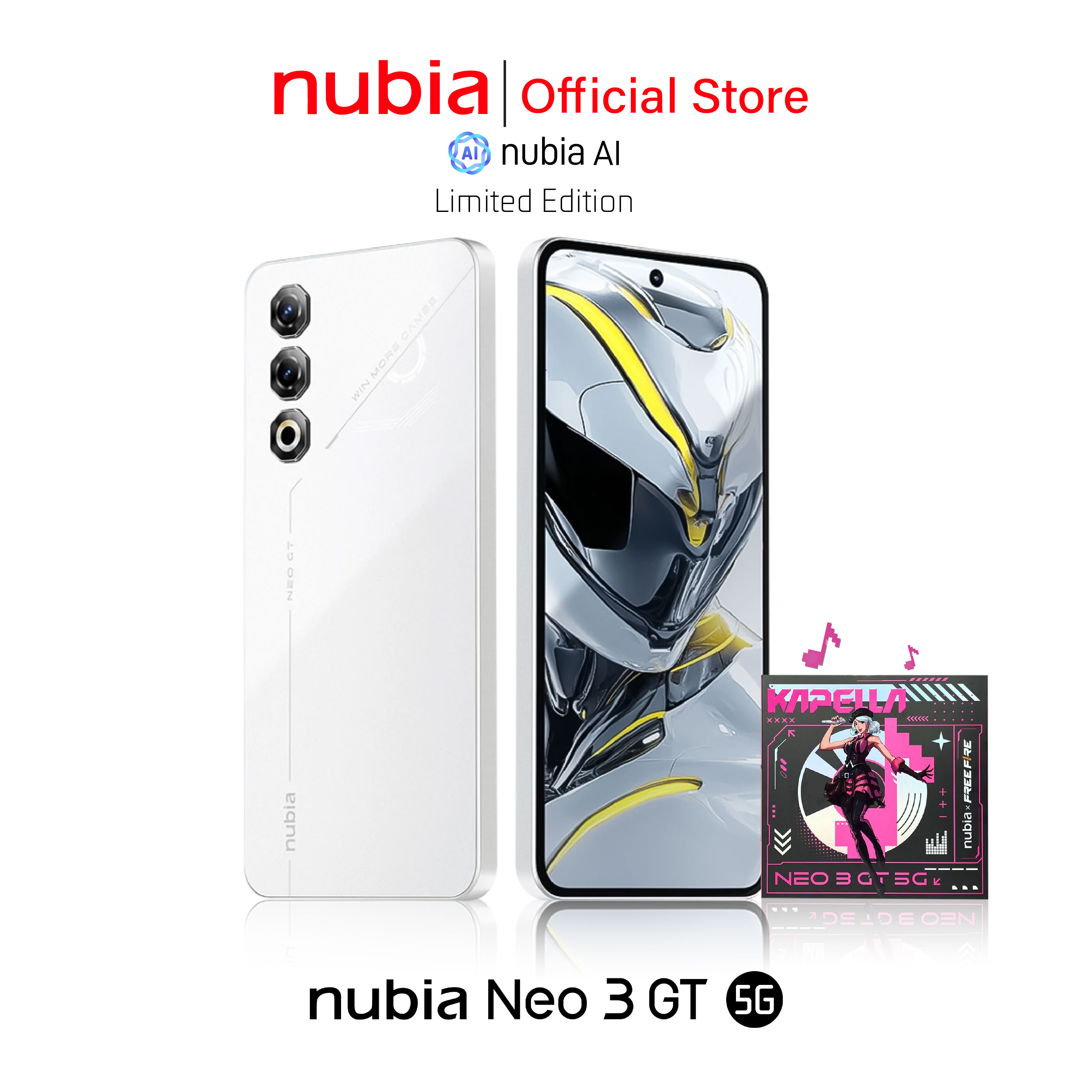 [Limited Edition] Box Set Nubia Neo 3 Gt 5g (12+256Gb) - White Hailstone ราคา 8,999 บาท*ส่งฟรี