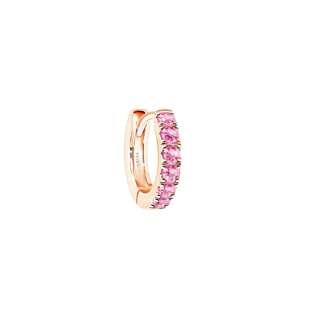 Prima Earrings Decorated with Pink Tourmaline Huggie Collection Gems, 9K Rose Gold Setting, Product Code 993E0003-Sg (Price Per Piece) ราคา 5,175 บาท*ส่งฟรี