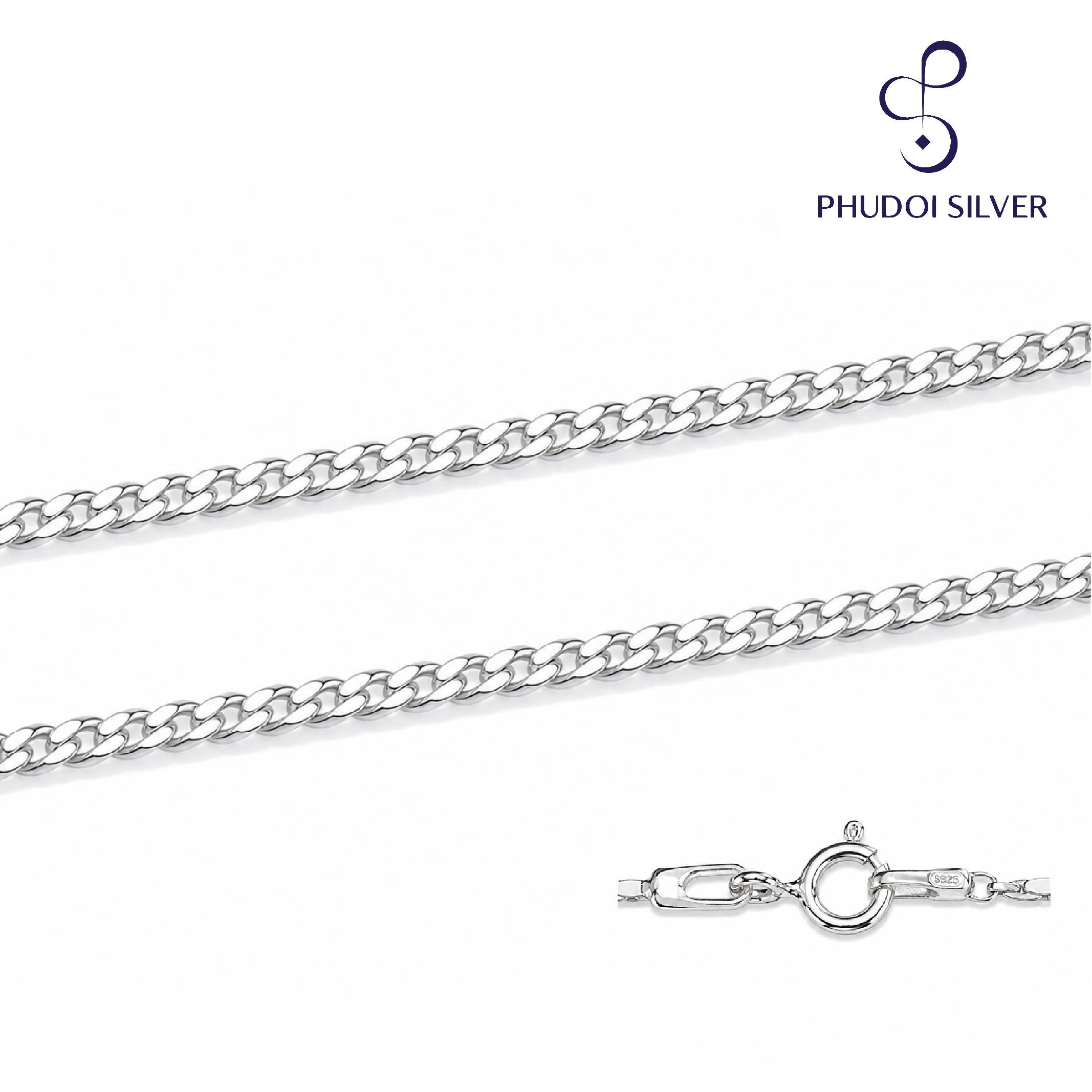 Phudoy Silver, Twisted Chain Pattern Necklace, 1.3 Mm, 92.5% Pure Silver, Free Silver Cleaning Solution. Velvet Bag with Warranty Certificate ราคา 275 บาท*ส่งฟรี