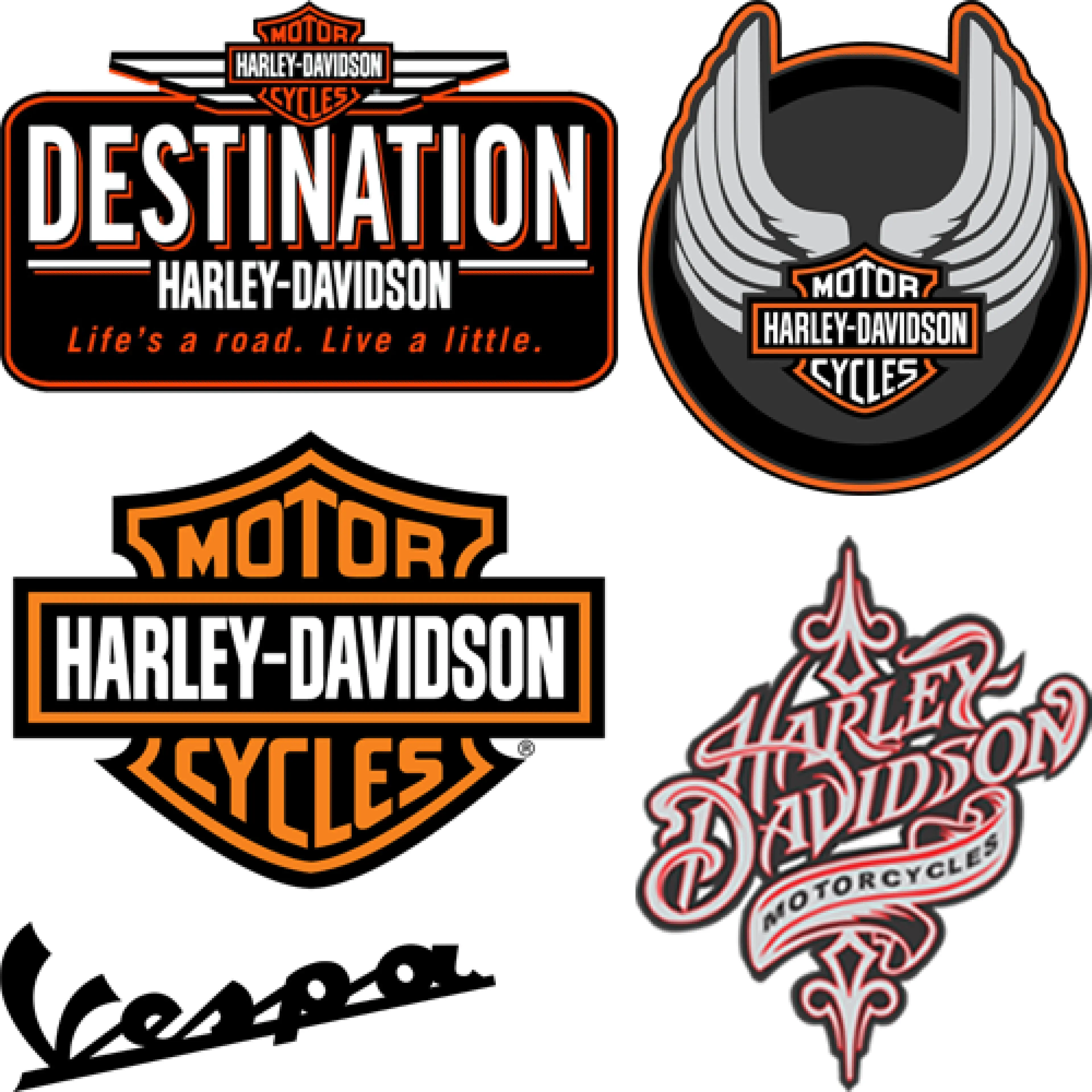 ตัวรีดติดเสื้อ LOGO HARLEY & VESPA แผ่นฟิล์มรีดร้อนรีดติดเสื้อ DIY - รูปที่ 1