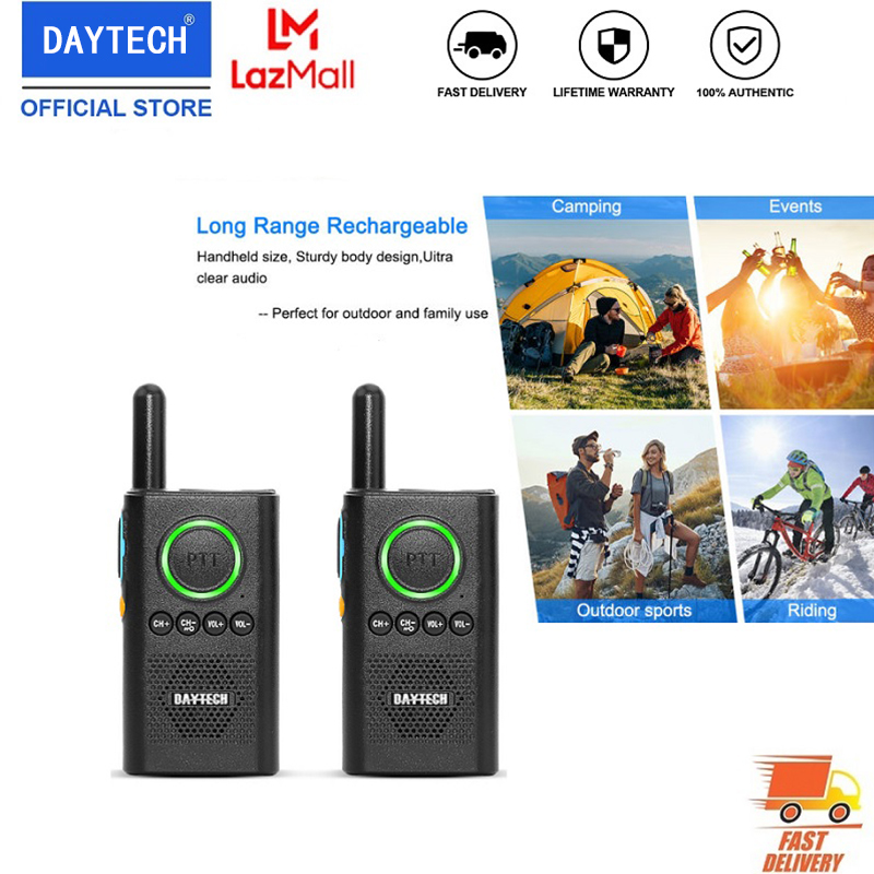 🔥ส่งไวจากไทย🔥Daytech Wireless Walkie Talkie ยาว อุปกรณ์ครบชุดกันน้ำ ระยะการสื่อสาร1.5-2 กม วิทยุสื่อสารไร้สาย16ช่อง WT08 ราคา 2,436 บาท*ส่งฟรี