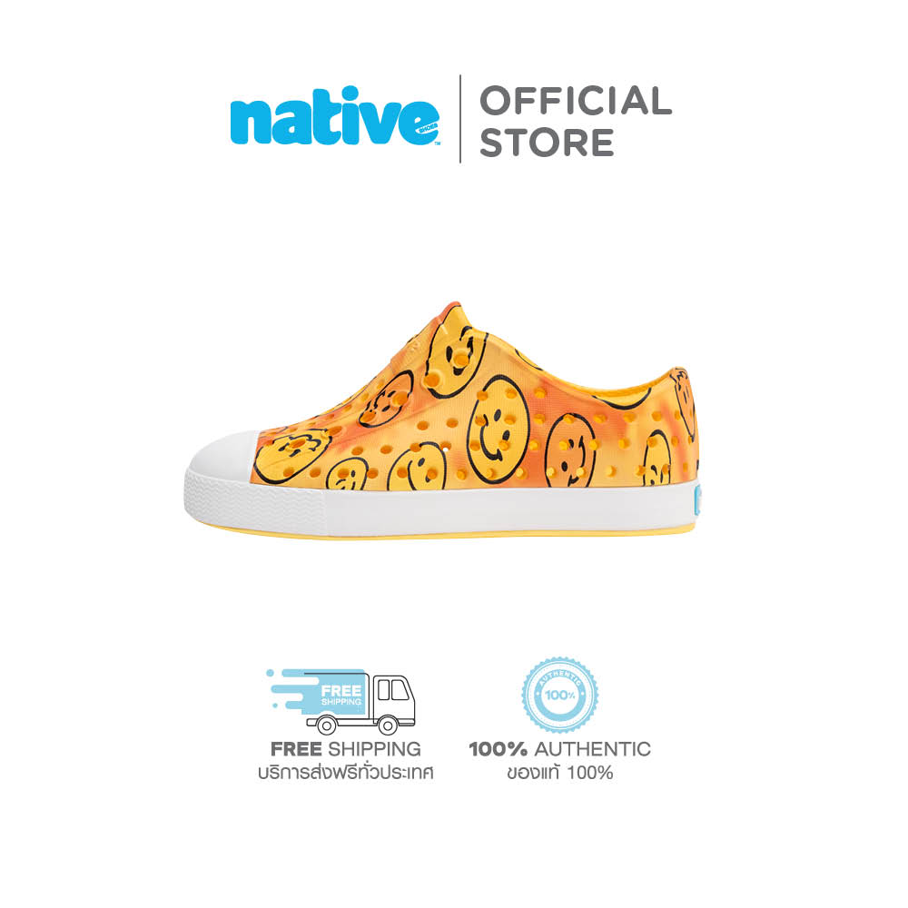 Native รองเท้ากันน้ำเด็กโต EVA รุ่น Jefferson Print Pineapple Yellow/Shell Wihte/ Happy Tie Dye ราคา 2,790 บาท*ส่งฟรี