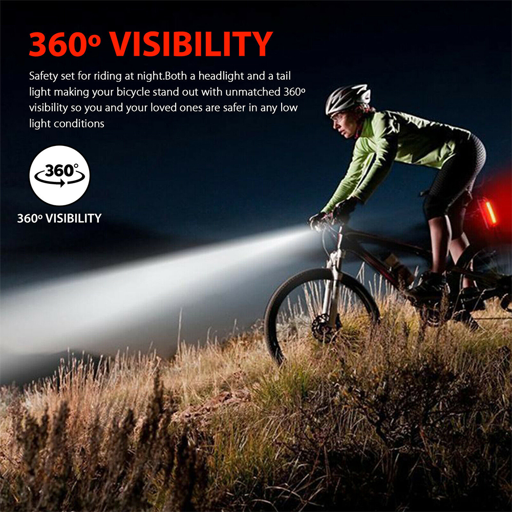 เกี่ยวกับสินค้า MIAOKA Bicycle Light ไฟจักรยาน LED ไฟหน้าแบบชาร์จไฟ USB ไฟหน้าและไฟท้ายจักรยาน ไฟเตือนความปลอดภัยสำหรับจักรยาน ไฟจักรยานกันน้ำ ไฟฉาย