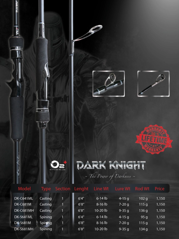 ภาพหน้าปกสินค้าคันเบ็ดตีเหยื่อปลอม O2+ รุ่น Dark Knight จากร้าน บริษัท โอทูพลัส แทคเกิล จำกัด บน Lazada