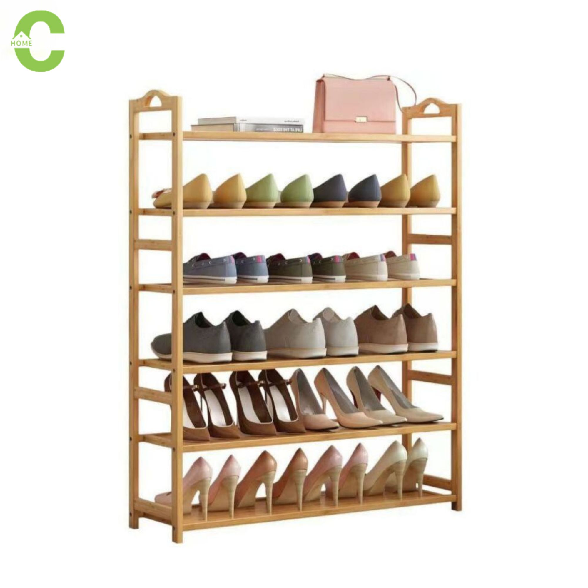 HOMEC ชั้นวางรองเท้าไม้ ที่วางรองเท้า ชั้นวางรองเทัา ชั้นวางแบบมินิมอล ชั้นวางของ ชั้นไม้ไผ่ หลายชั้น กันฝุ่น shoe rack ราคา 539 บาท*ส่งฟรี