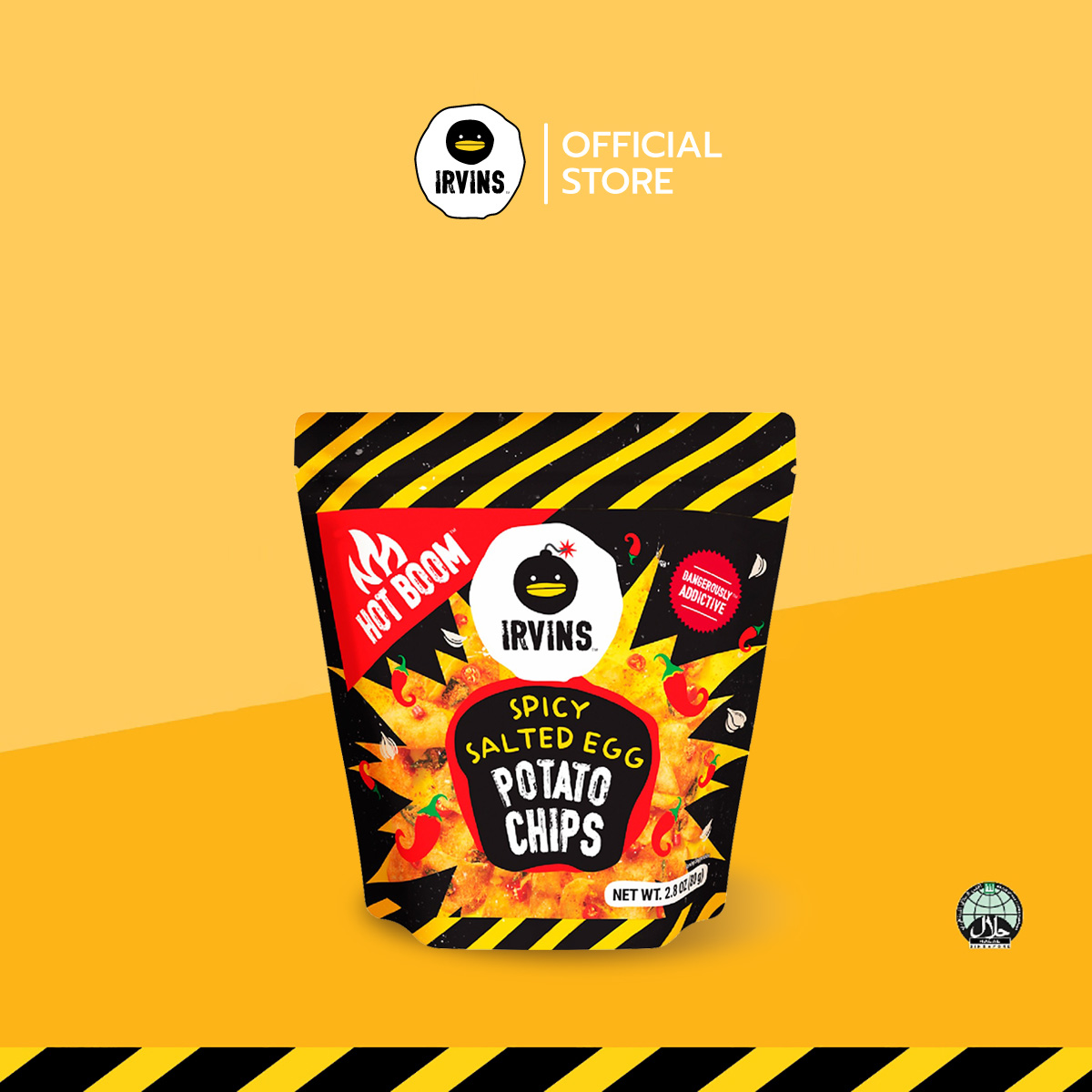 IRVINS มันฝรั่งทอดกรอบเคลือบไข่เค็มรสเผ็ด (Spicy Salted Egg Potato Chips) ขนาด 80 g ราคา 245 บาท*ส่งฟรี