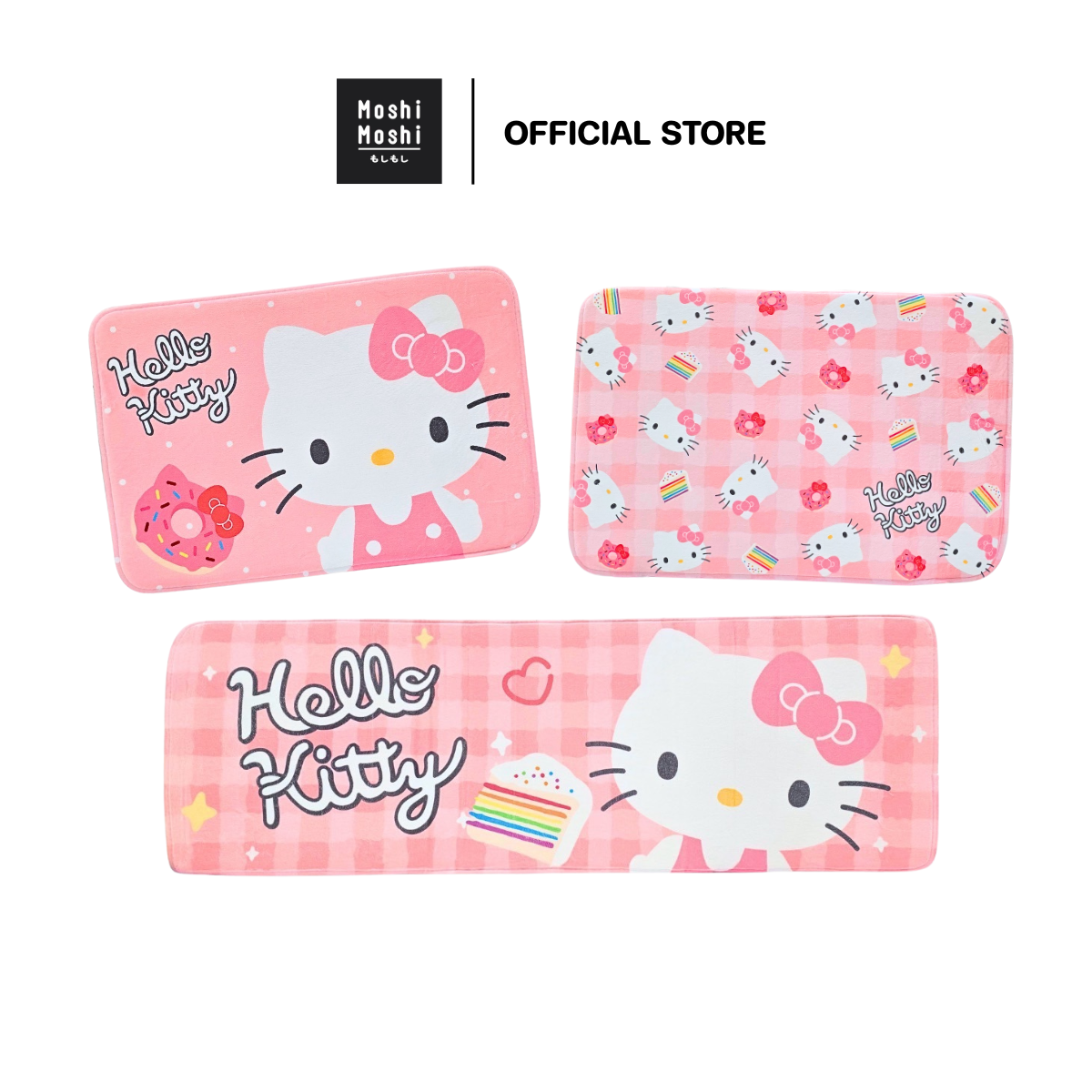 Moshi Moshi Doormat, Decorative Carpet, Hello Kitty Pattern, Genuine Copyright from Sanrio, Model 6100005299-5303 ราคา 95 บาท*ส่งฟรี
