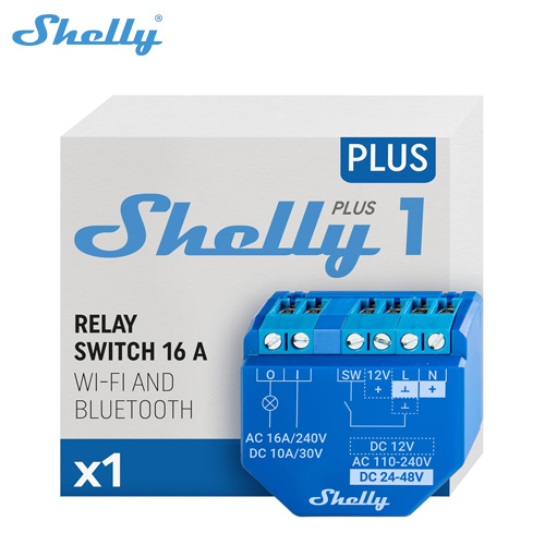 Shelly Plus 1 Smart Switch WiFi Bluetooth Operated Relay Switch Low Voltage Support Over Temperature Protection Control ราคา 541 บาท*ส่งฟรี