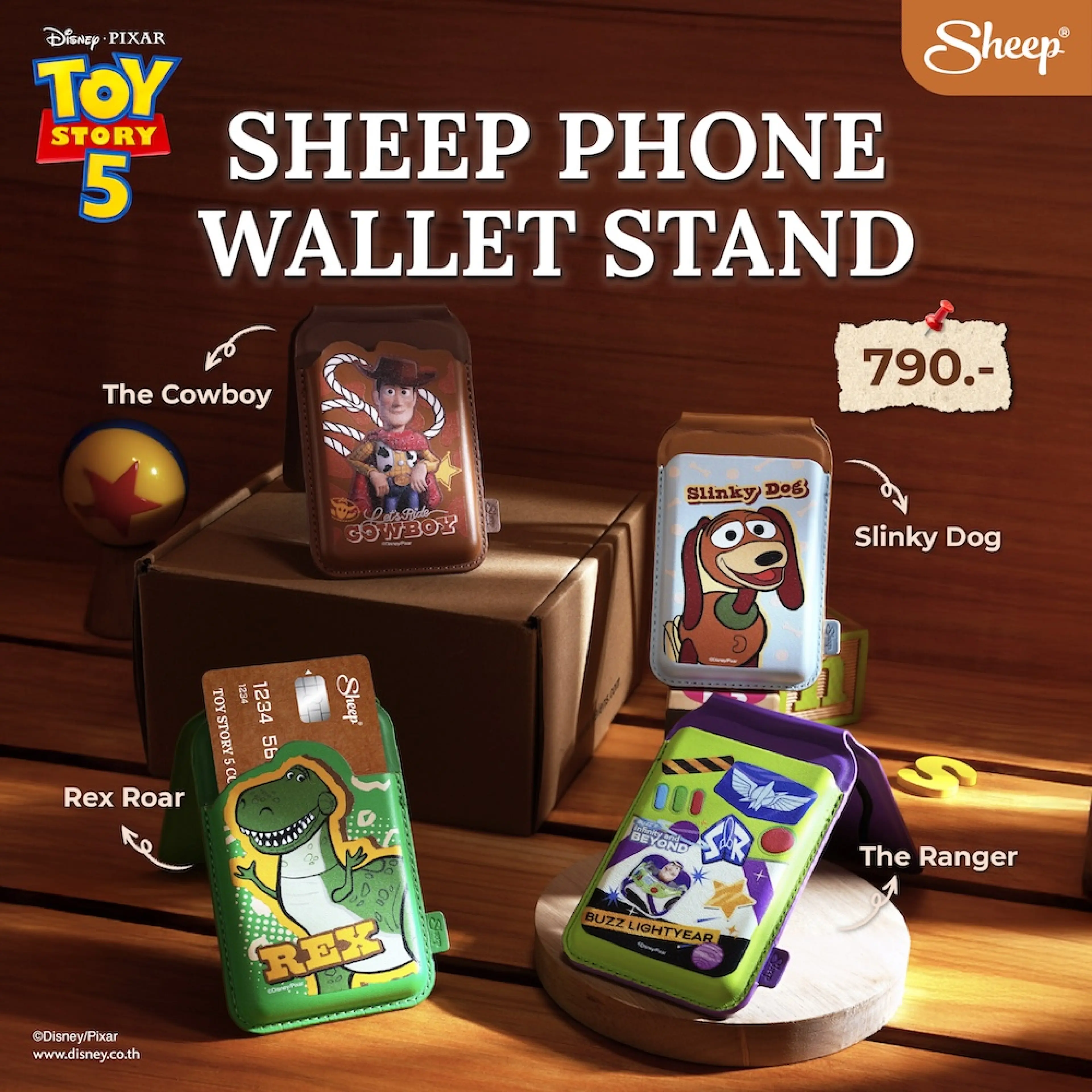 [Ms Wallet Stand Toy Story 5]Toy Story 5 Collectionmagnetic Mobile Phone Stand Foldable and Sturdy. Card Holder Attached to the Back of the Phone.