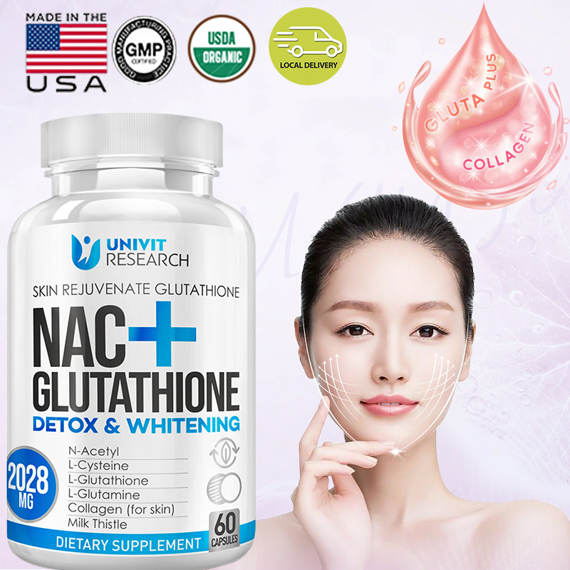 Glutathione Supplement - 2028 mg - With Collagen (for skin) Whitening, anti-aging Milk Thistle - Supports cleansing ราคา 133 บาท*ส่งฟรี