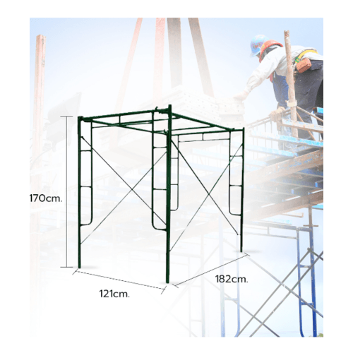 BigHot-นั่งร้านเหล็ก-ครบชุด หนา1.70มม.ขนาด 1700x1219x1829 มม.สีเขียว ยอดขายอันดับ 1 ราคา 2,232 บาท*ส่งฟรี