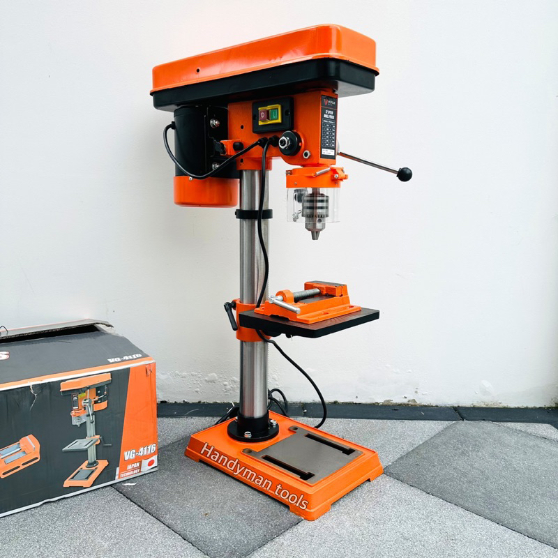 Vergin สว่านแท่น ขนาด 5/8(16mm) กำลังไฟ 550W รุ่น VG4116 ปรับได้ 12 speed รุ่นงานหนัก มาพร้อมปากกาจับชิ้นงาน สีสันสวยงาม ราคา 4,350 บาท*ส่งฟรี