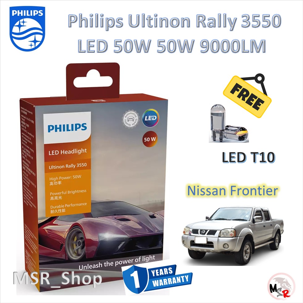 Philips ultinon rally 3550 led 50W 8000/5200lm Nissan Frontier 1 year warranty plus led T10 free shipping ราคา 1,750 บาท*ส่งฟรี