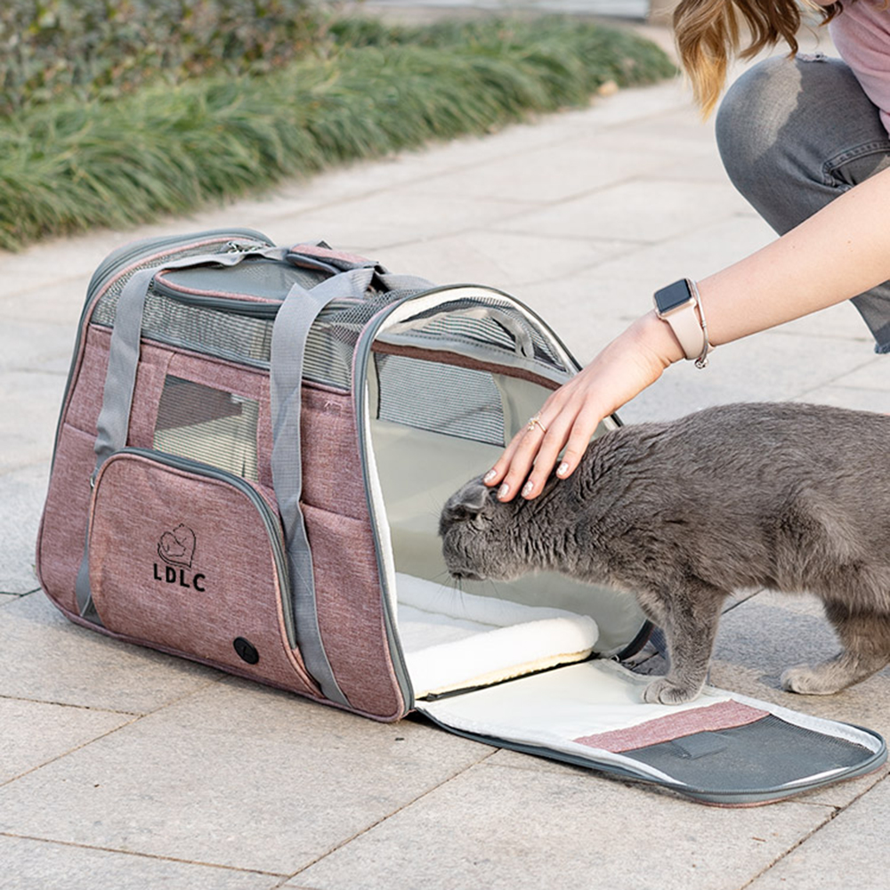 กระเป๋าใส่แมวแบบพกพากระเป๋าเดินทางสำหรับสุนัขสัตว์เลี้ยงตาข่ายระบายอากาศกระเป๋าเป้สะพายหลังสุนัข Cat Carrier Outgoing พับซิปกระเป๋าถือสัตว์เลี้ยง