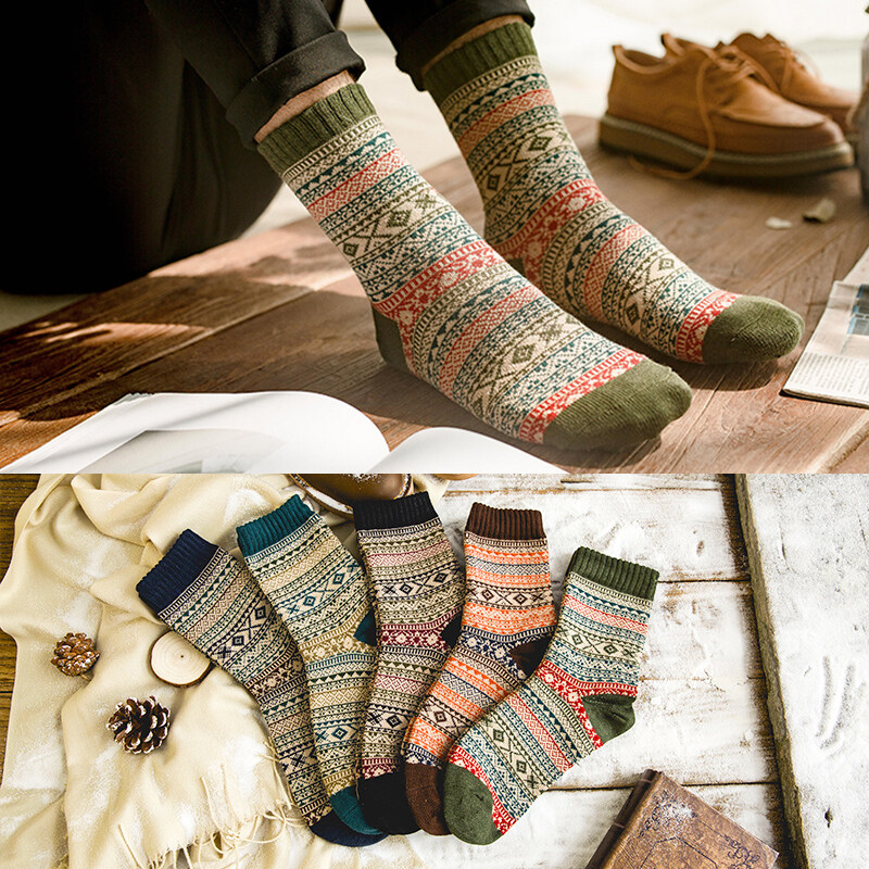 High Quality Stripe Wool Socks Casual Calcetines Hombre Sock