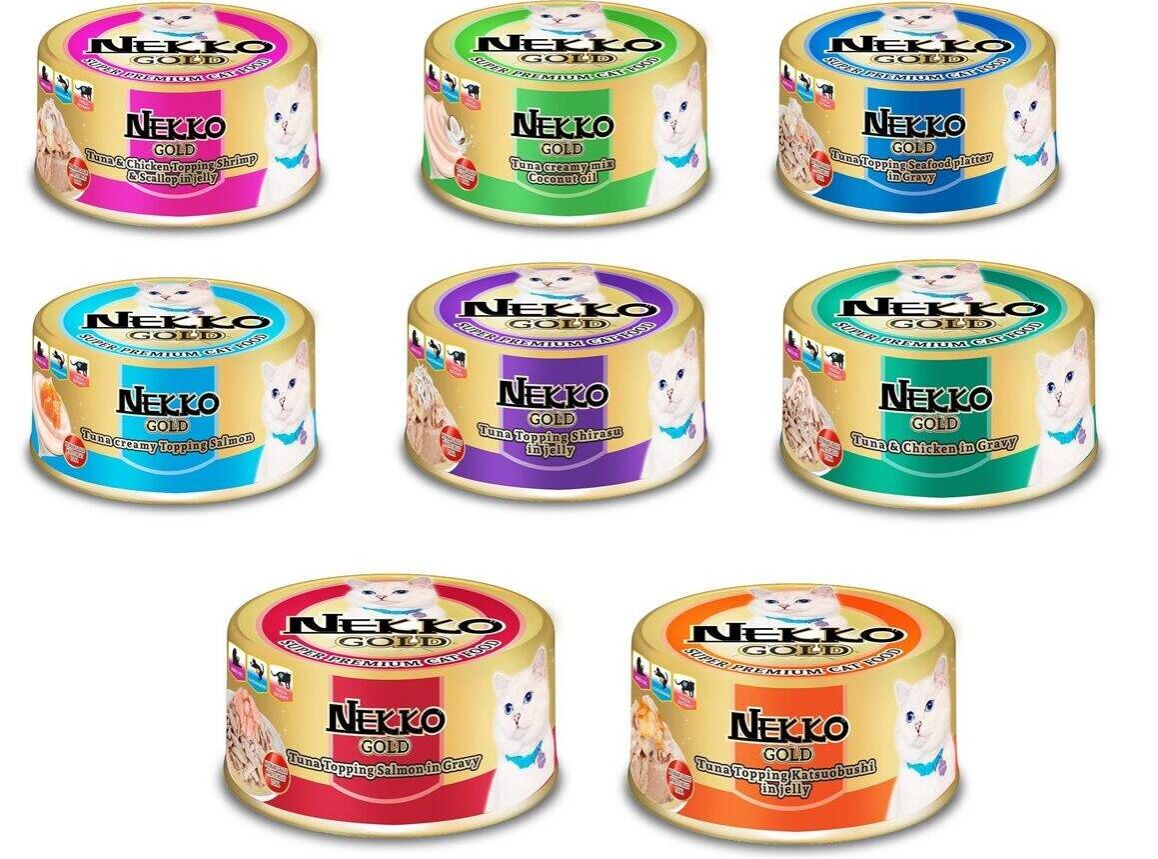 Nekko Gold อาหารเปียกแมว กระป๋อง 85g.X48กระป๋อง*โปรดอ่านรายละเอียดก่อนสั่งซื้อ ราคา 960 บาท*ส่งฟรี