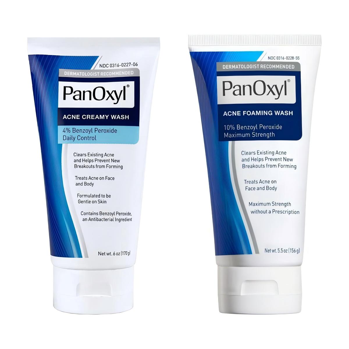 Panoxyl Acne Creamy Wash 4% Benzoyl Peroxide Acne Foaming Wash 10% Benzoyl Peroxide Maximum Strength ราคา 369 บาท*ส่งฟรี