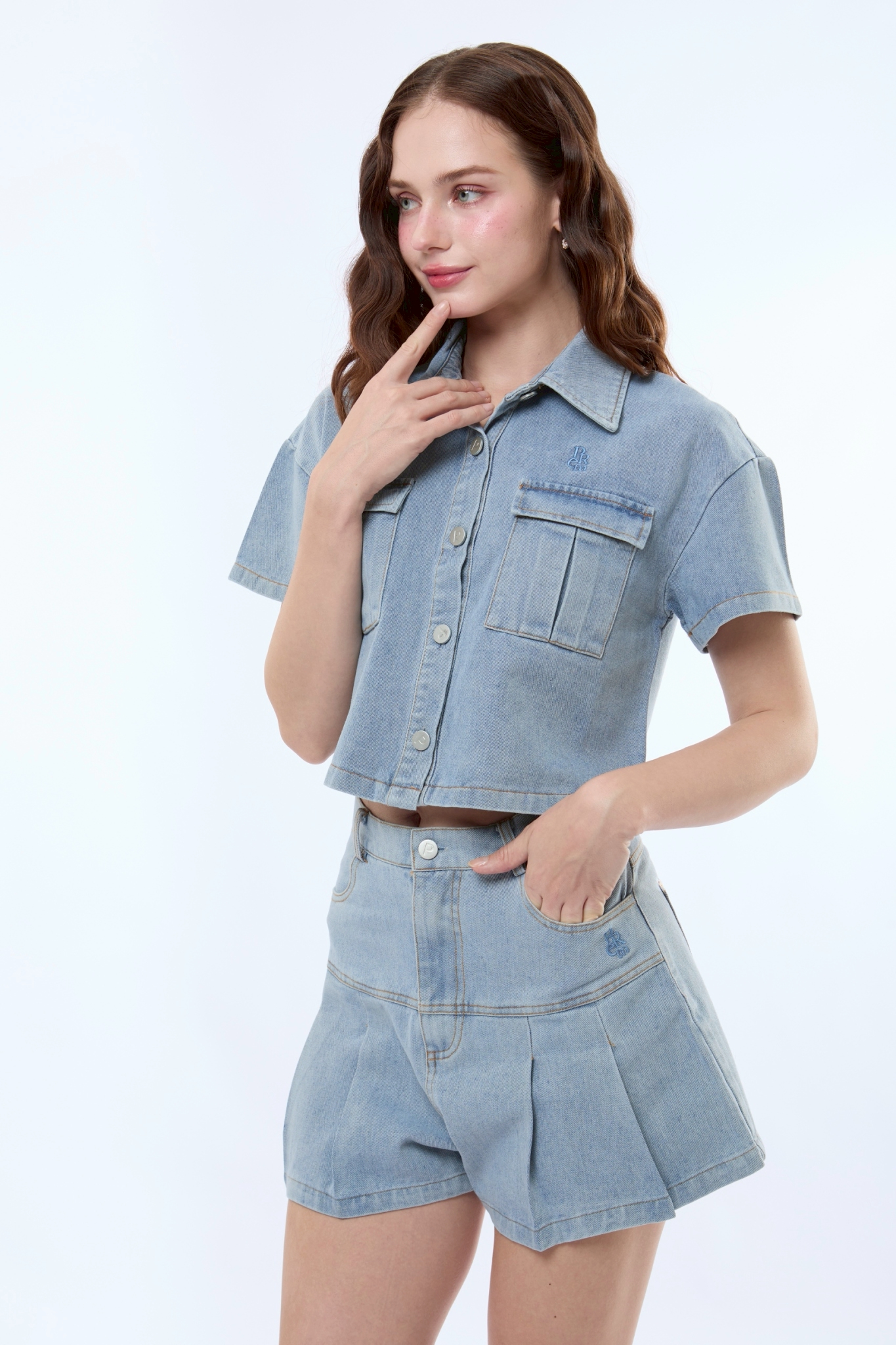 Prem Set: Renny Jeans, Shirt + Pants, 2 Colors, Sold as a Set, Not Sold Separately. # 572 ราคา 605 บาท*ส่งฟรี