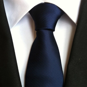 สินค้า คลาสสิกชาย Strip อย่างเป็นทางการเนกไทเชิงพาณิชย์โพลีเอสเตอร์ผ้าไหม Neckties สำหรับงานแต่งงานเหล้าองุ่น (สีน้ำเงินเข้ม) - INTL